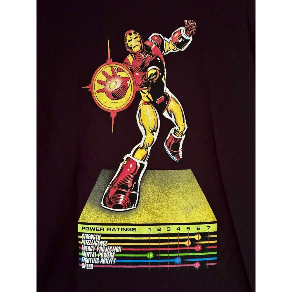 Champion x Marvel Iron Man Avengers Power T-Shirt Mens Large GT19 BKC - Picture 3 of 7